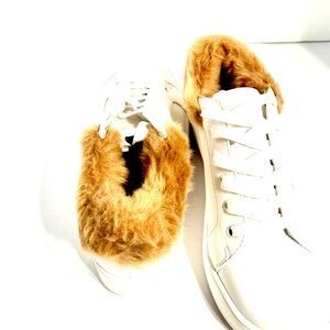Steve Madden Women's Brenner Fur Trim Court Sneaker